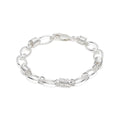 Silver Oval Link & Circles Bracelet