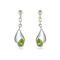 Silver Peridot Drop Earrings