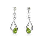 Silver Peridot Drop Earrings