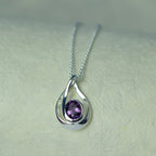Silver Swirl Amethyst Pendant