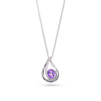 Silver Swirl Amethyst Pendant
