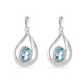 Silver Swirl Blue Topaz Drop Earrings