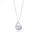 Silver Swirl Blue Topaz Pendant