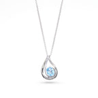 Silver Swirl Blue Topaz Pendant