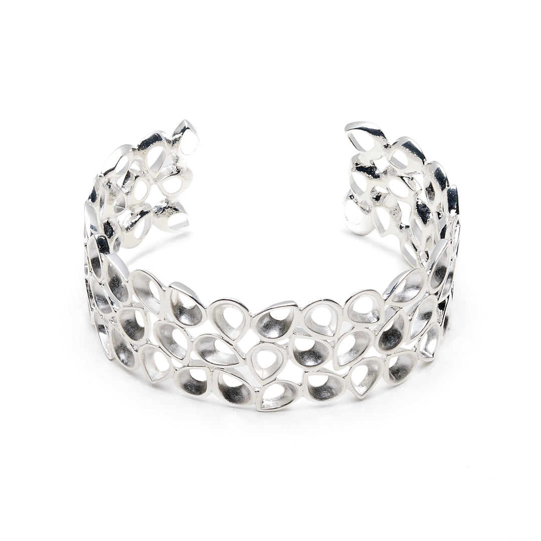Silver Teardrops Cuff Bangle
