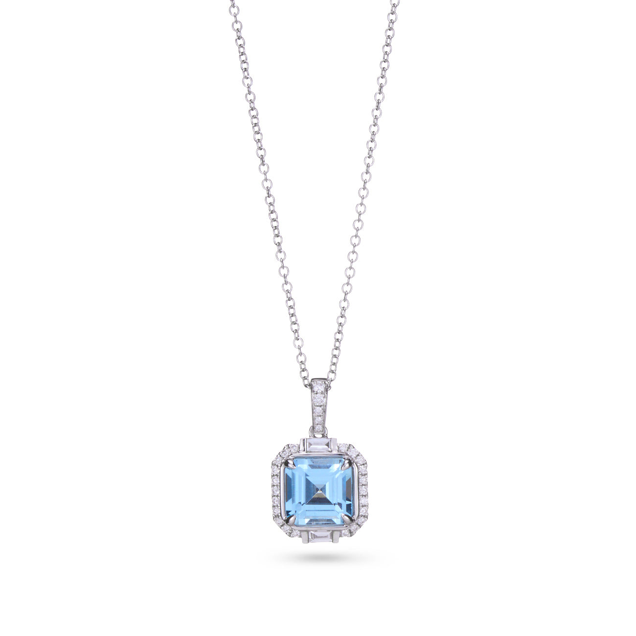 Step-Cut Aquamarine Pendant