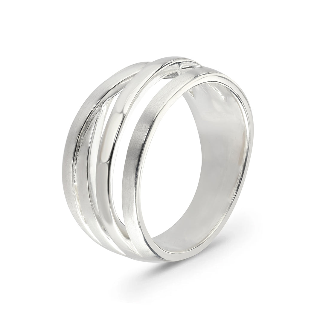 Sterling Silver Crossover Ring