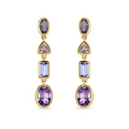 Tanzanite, Amethyst & Iolite Earrings