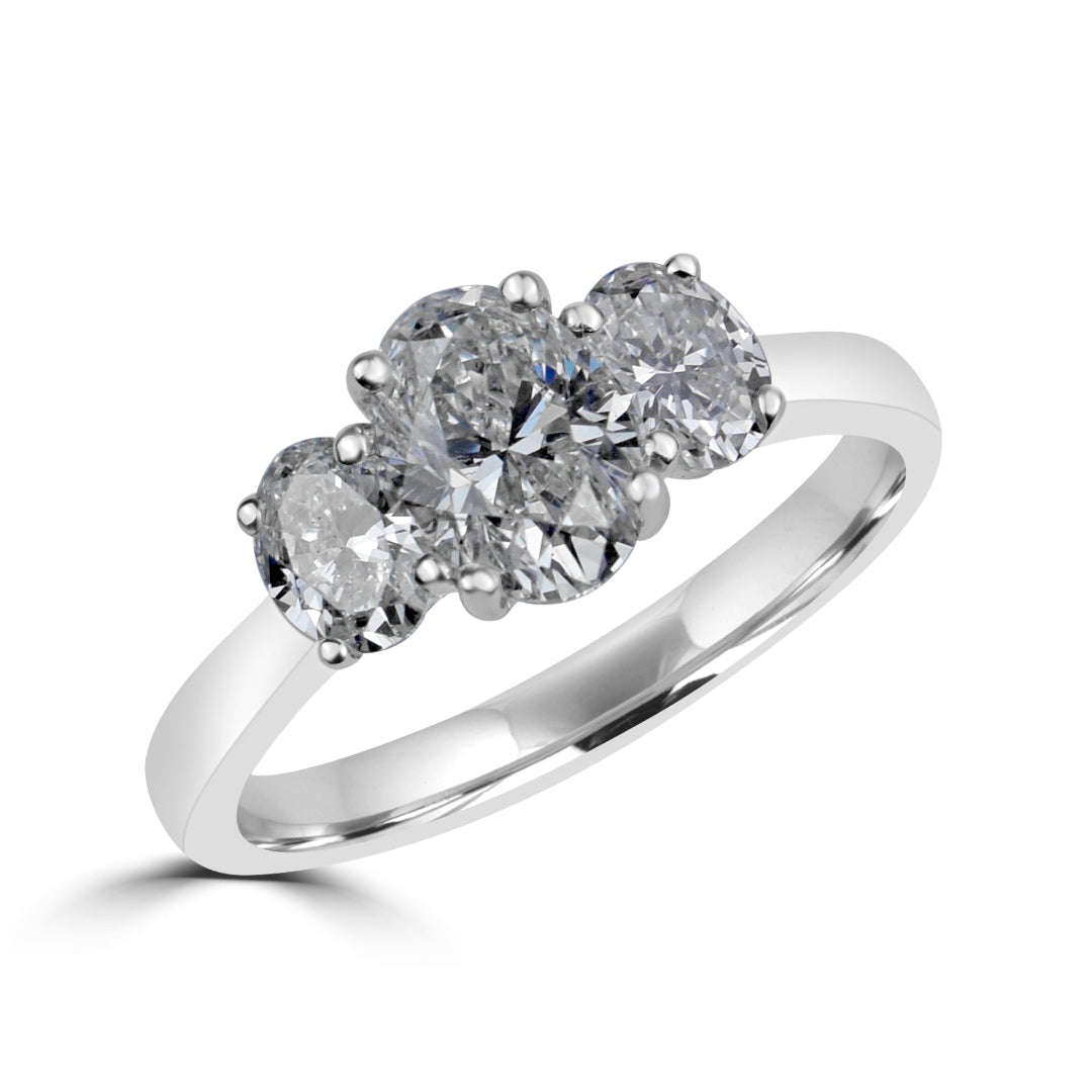 Three Oval Diamond Ring