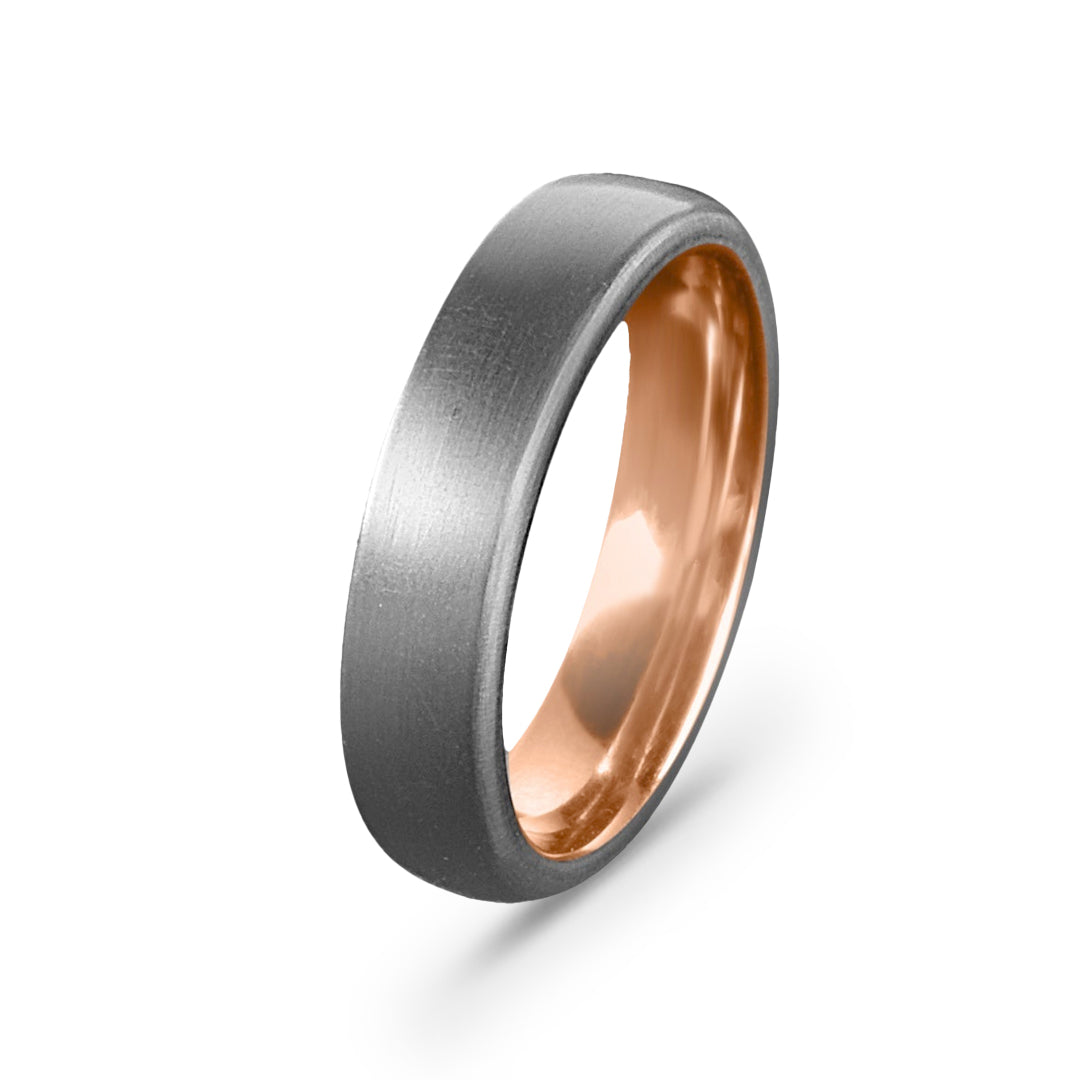Titanium & Rose Gold Gents' Ring