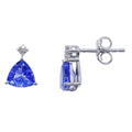 Trillion Cut Tanzanite Stud Earrings