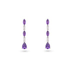 Triple Amethyst Drop Earrings