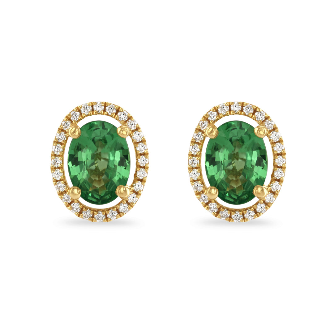 Tsavorite Garnet & Diamond Earrings