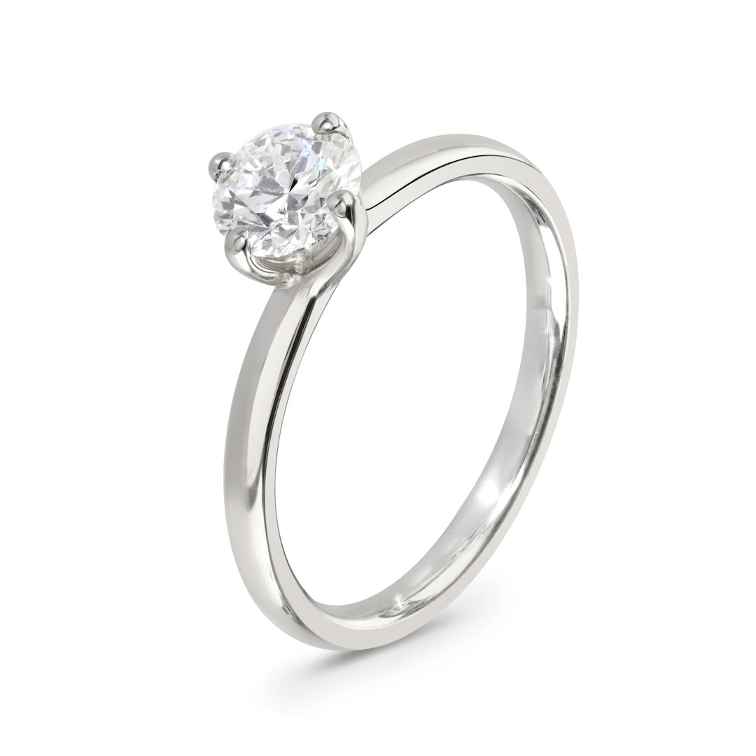 Twist Diamond Solitaire Ring