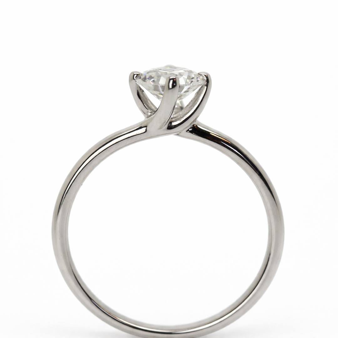 Twist Diamond Solitaire Ring
