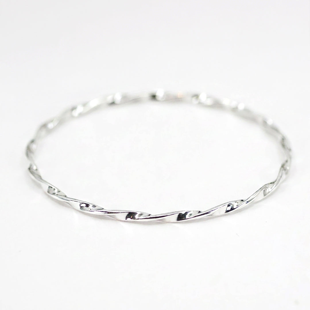 Twisted Silver Bangle