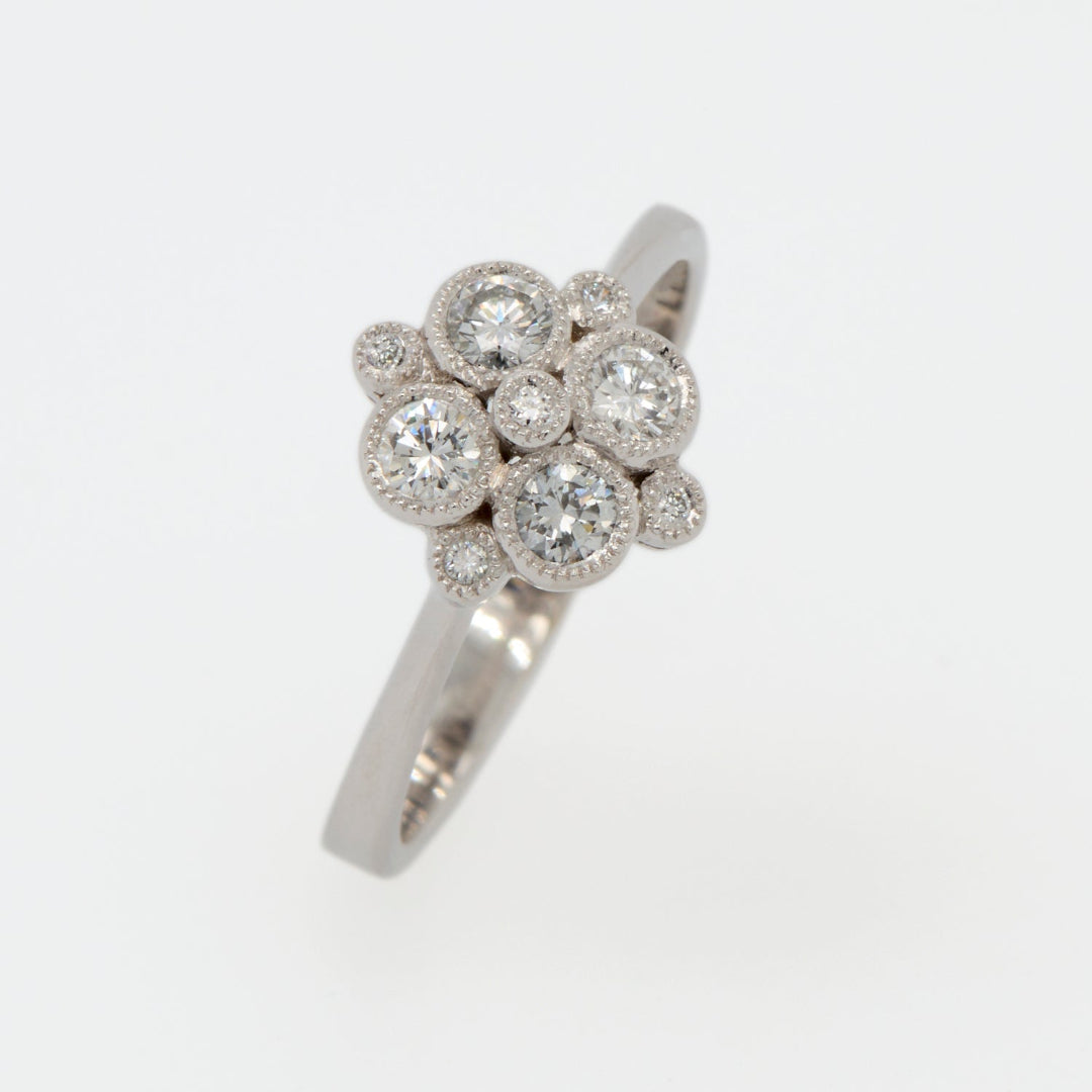 Vintage Style Diamond Cluster Ring