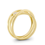 Wavey Three-Row Diamond Ring