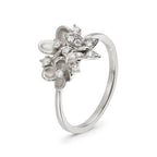 White Gold Flower & Butterfly Ring