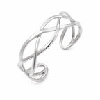 Woven Silver Cuff Bangle