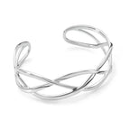 Woven Silver Cuff Bangle