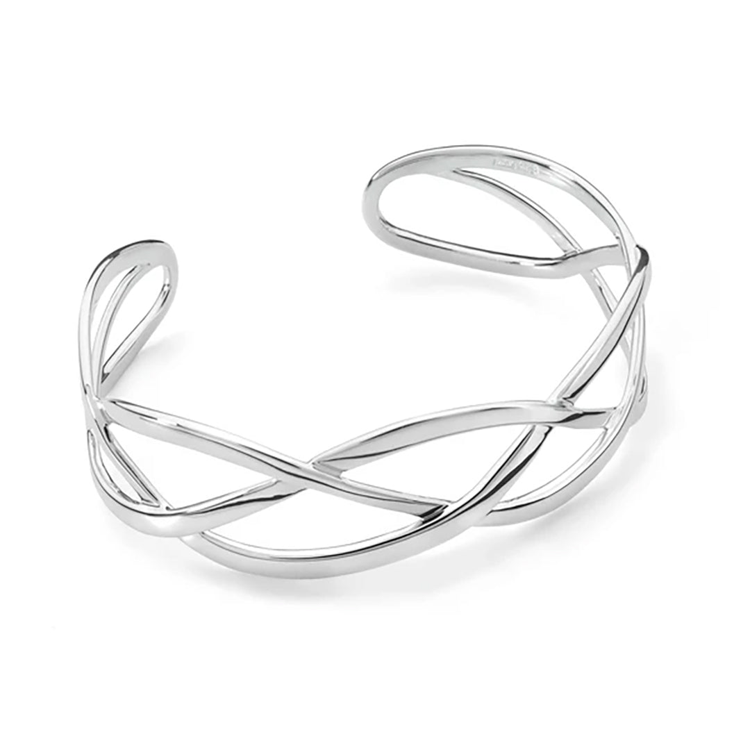 Woven Silver Cuff Bangle