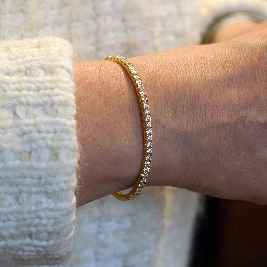 Yellow Gold Diamond Bangle