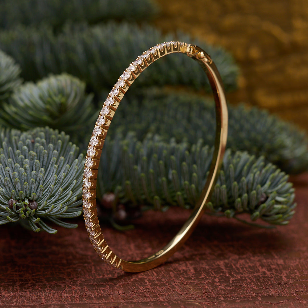 Yellow Gold Diamond Bangle