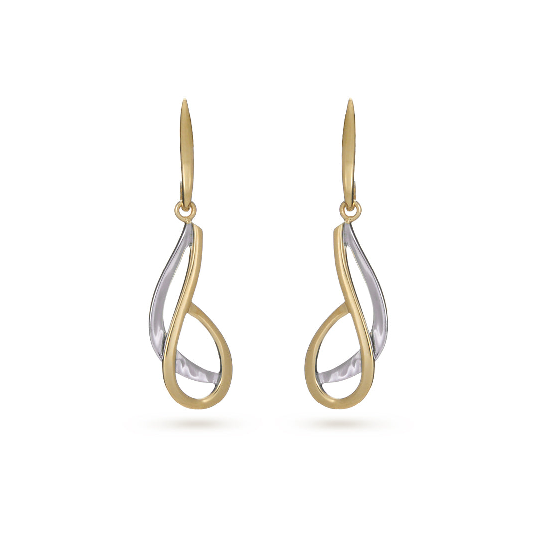 Yellow & White Gold Drop Earrings