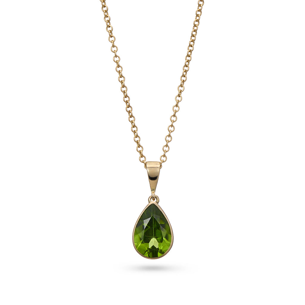 Yellow Gold Peridot Pendant