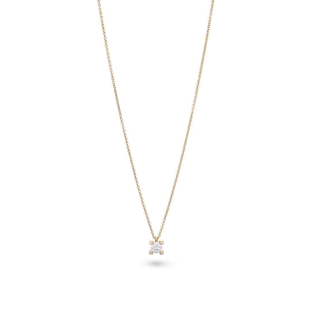 Yellow Gold Diamond Solitaire Pendant
