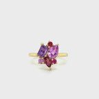Sapphire & Ruby Cluster Ring