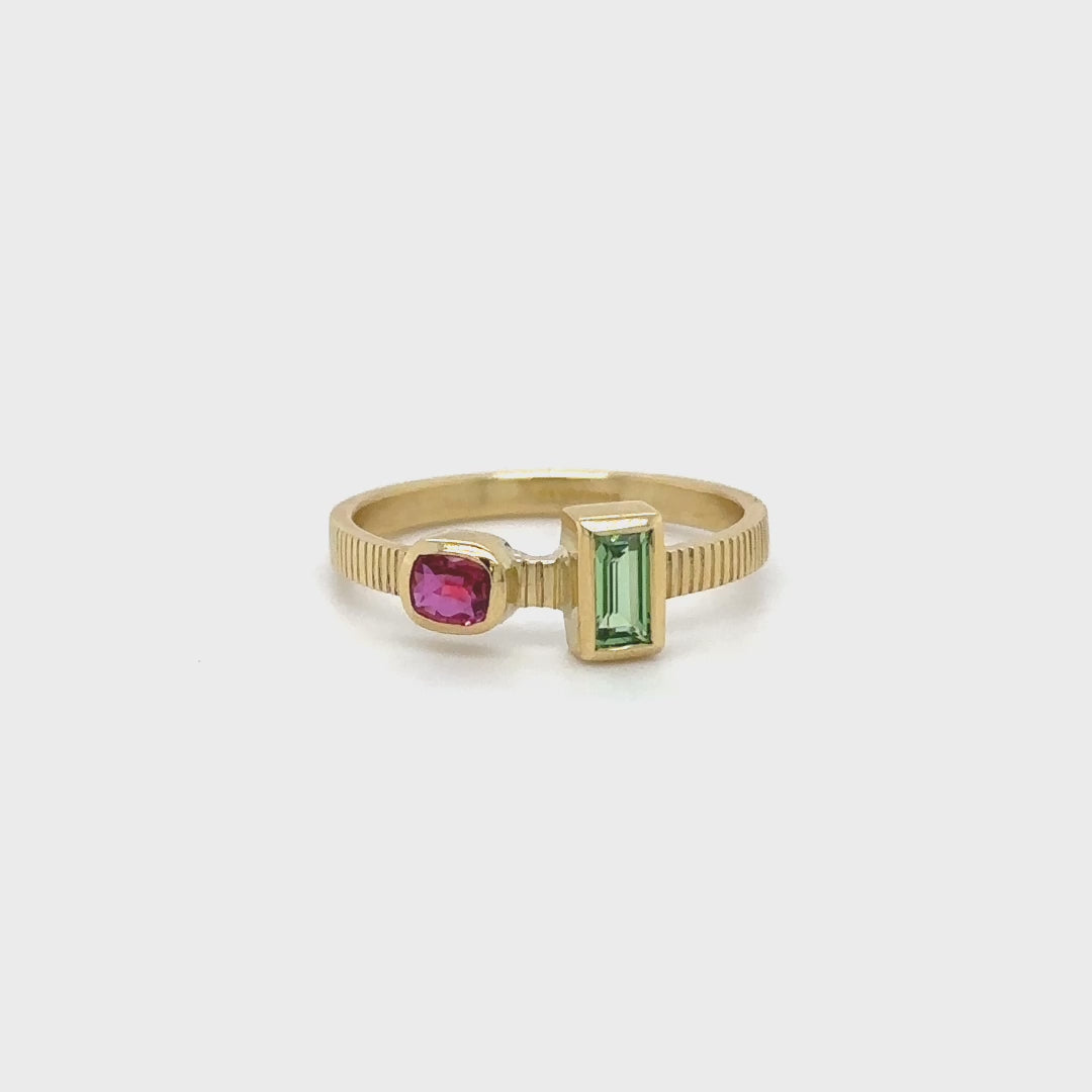 Ruby & Tsavorite Garnet Ring