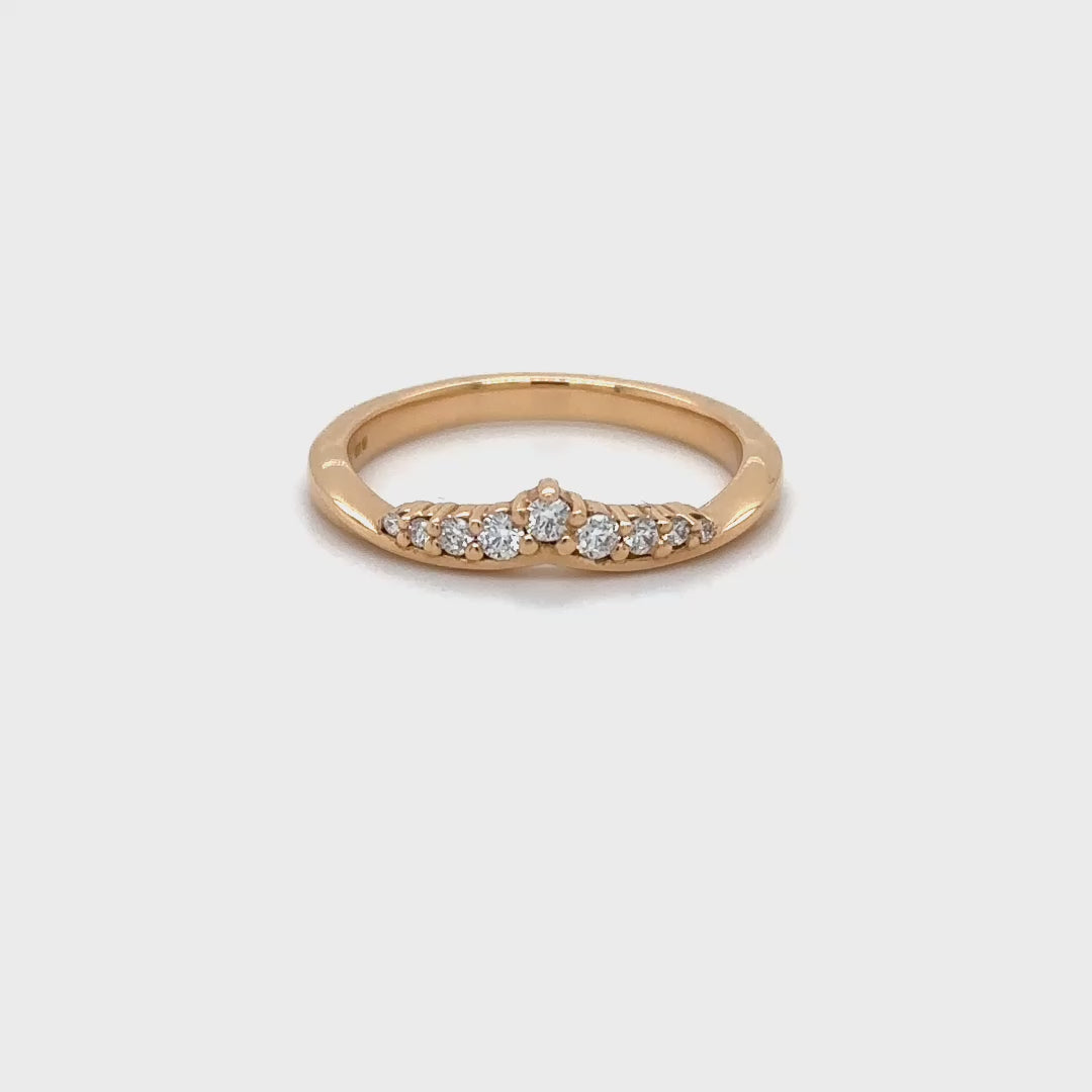0.16ct Diamond Tiara Wedding Ring in Rose Gold