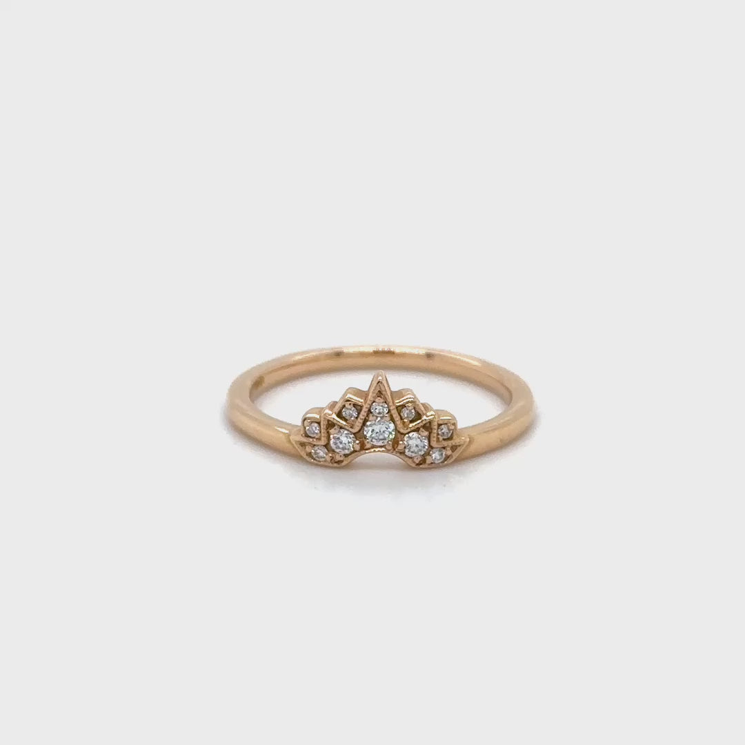0.11ct Diamond Tiara Wedding Ring in Rose Gold