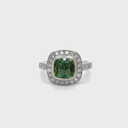 Green Tourmaline & Diamond Ring
