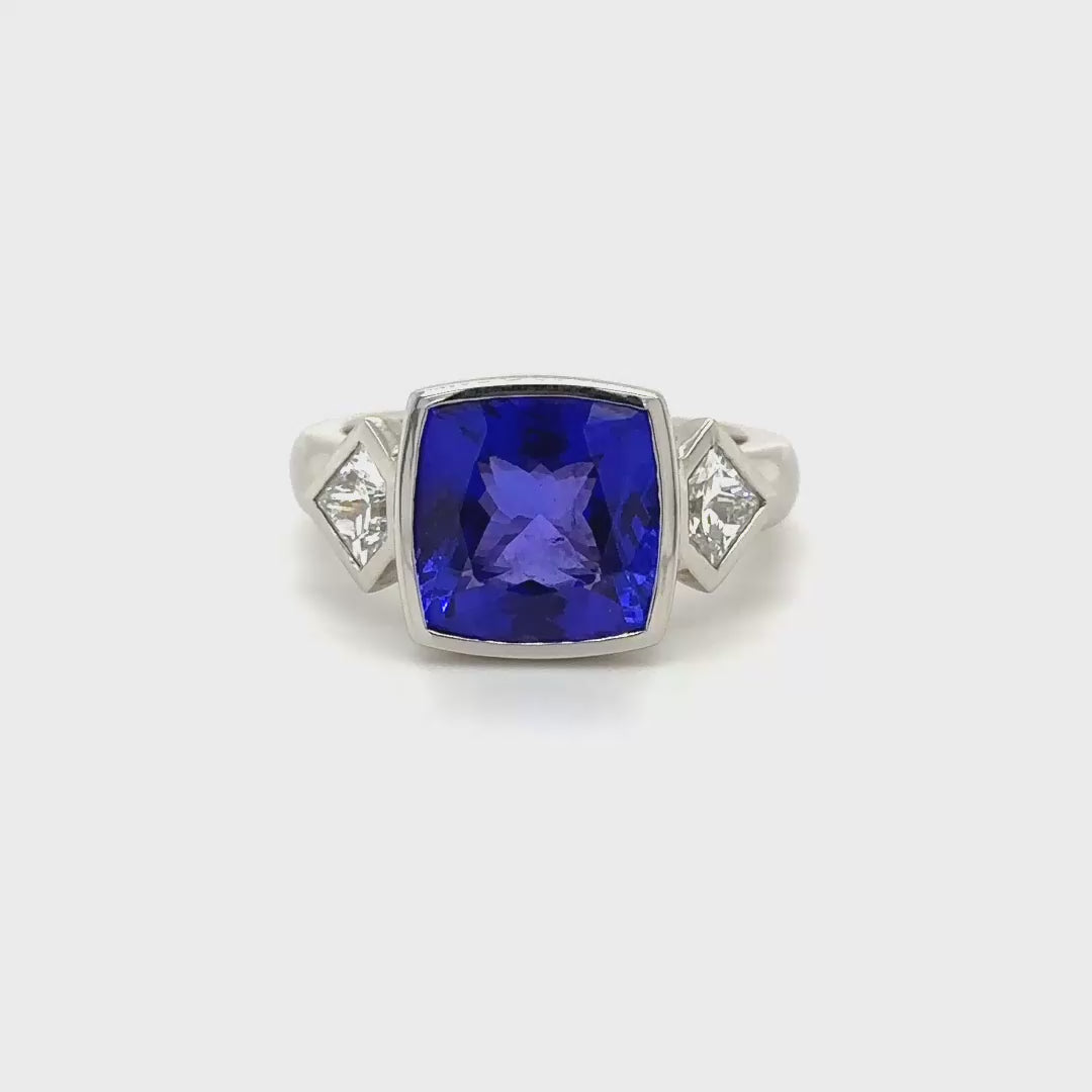 4.19 Carat Tanzanite & Diamond Ring