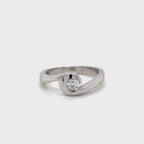 Contemporary Diamond Solitaire Ring