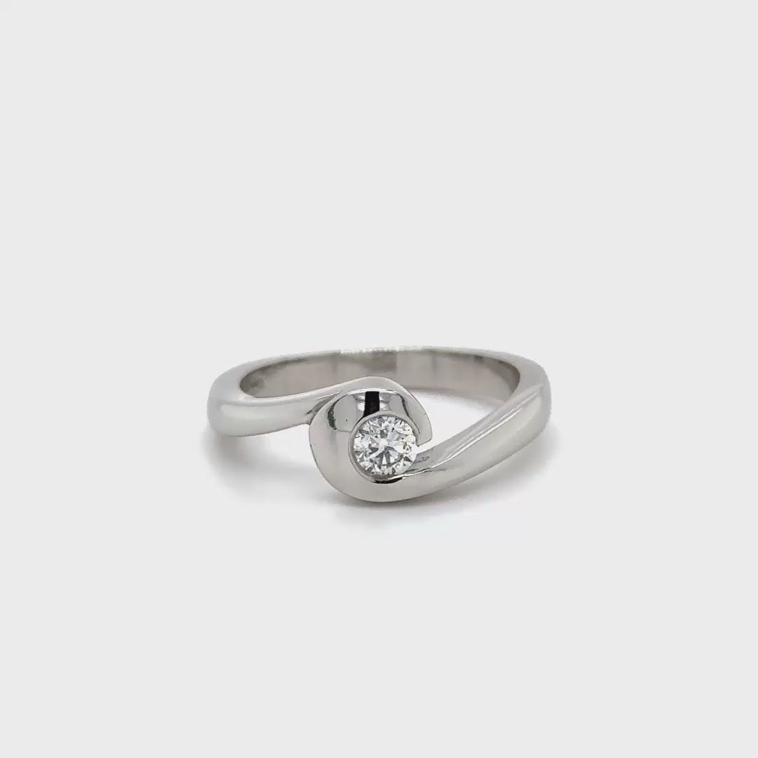 Contemporary Diamond Solitaire Ring