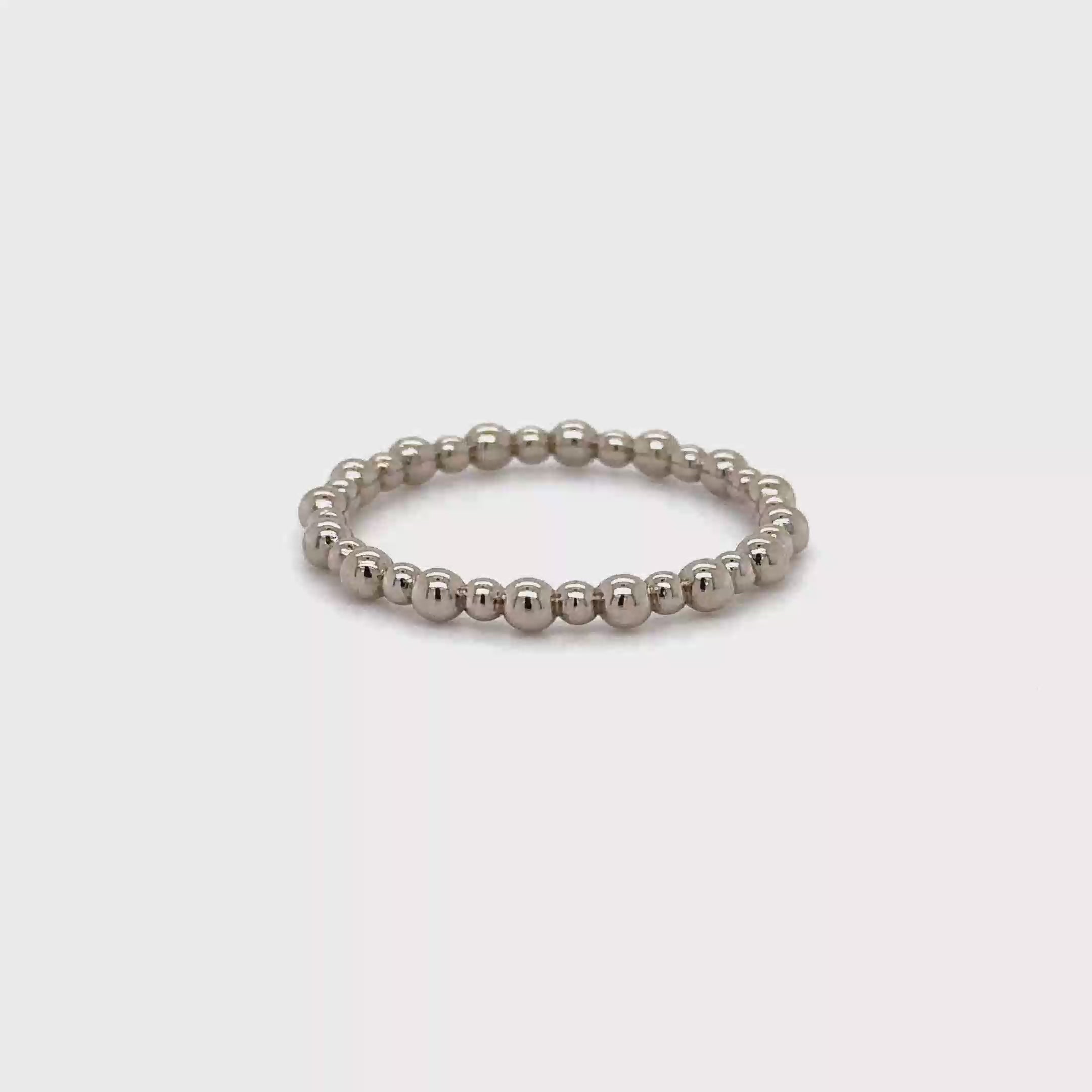 18ct White Gold Bead Ring