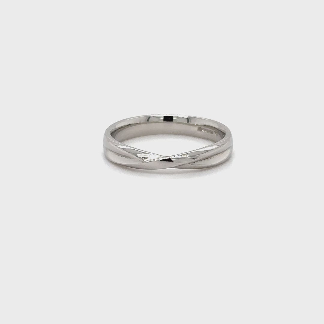Platinum Crossover Wedding Band