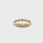 0.21ct Diamond Tiara Wedding Ring in Yellow Gold