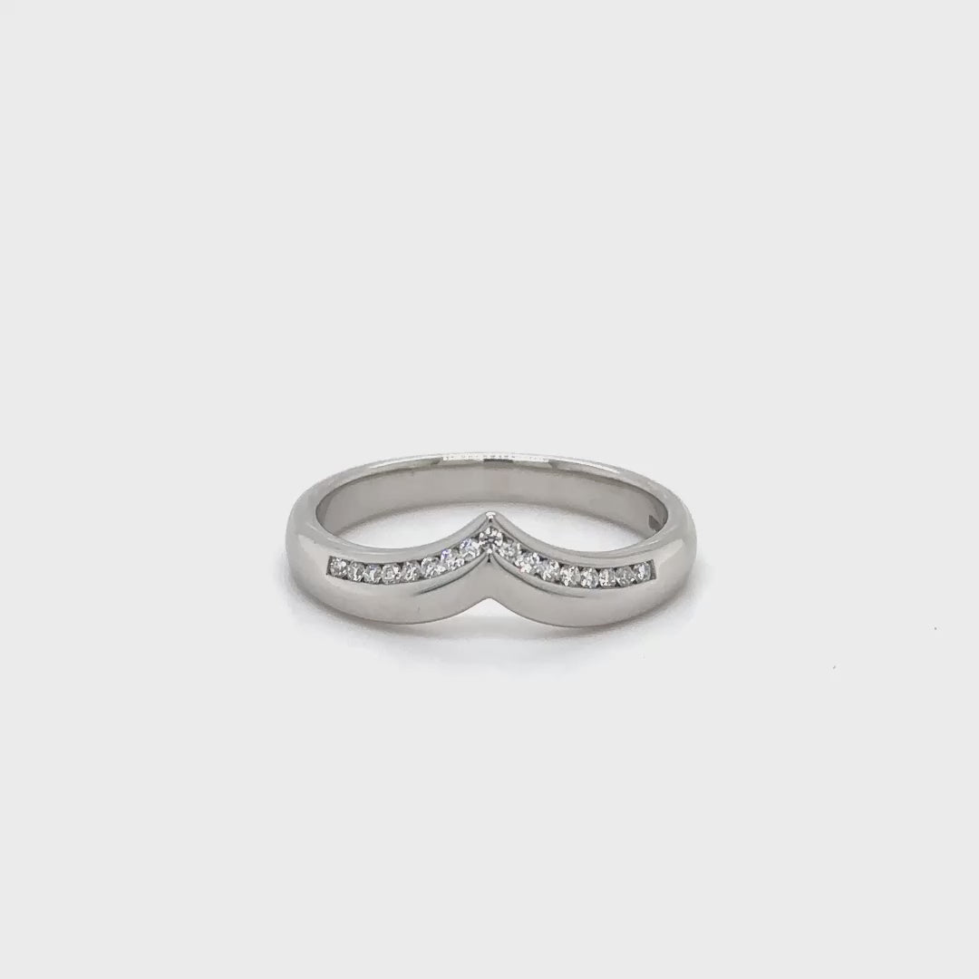 Diamond V-Shaped Wedding Ring