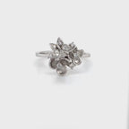 White Gold Flower & Butterfly Ring