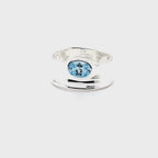 Silver Blue Topaz Statement Ring