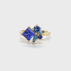 Tanzanite & Sapphire Cluster Ring