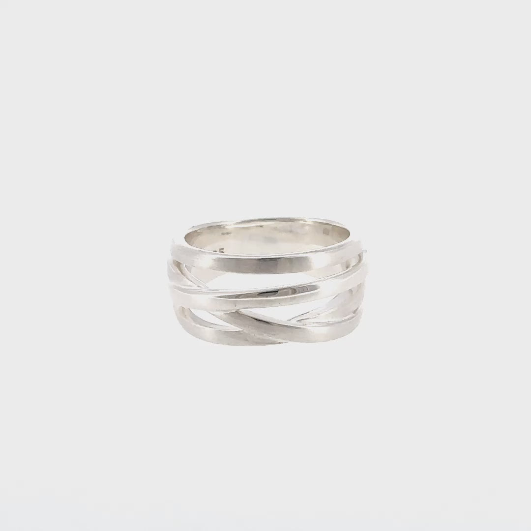 Sterling Silver Crossover Ring