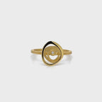 Contoured Gold & Diamond Ring