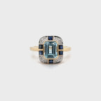 Art Deco Blue Topaz Ring