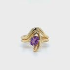 Flourish 18ct Yellow Gold & Purple Sapphire Ring